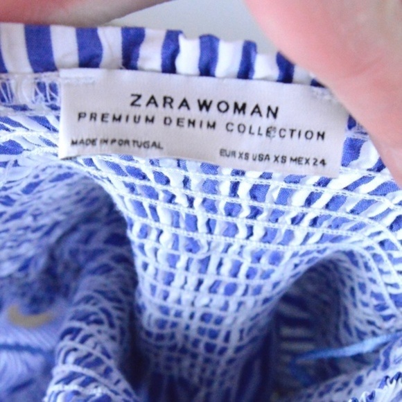 ZARA Woman Premium Denim Collection Smocked Coquette Mini Dress/Tunic, XS - Picture 7 of 9